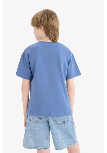 DeFacto Erkek Çocuk Bisiklet Yaka Baskılı Kısa Kollu Tişört E6309A825HSBE341