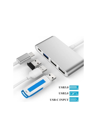 Type-C 3.1 Usb Hub - Usb C to 2xUsb 2.0 , Usb 3.0 Çoklayıcı