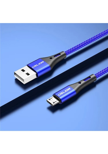 Uslıon 3a Hızlı Şarj Mikro Usb Kablosu, Samsung Uyumlu S6/xiaomi Redmi İçin, Kırmızımavi2m