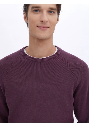 Kip Mürdüm Bisiklet Yaka Desenli Triko Çok Renkli