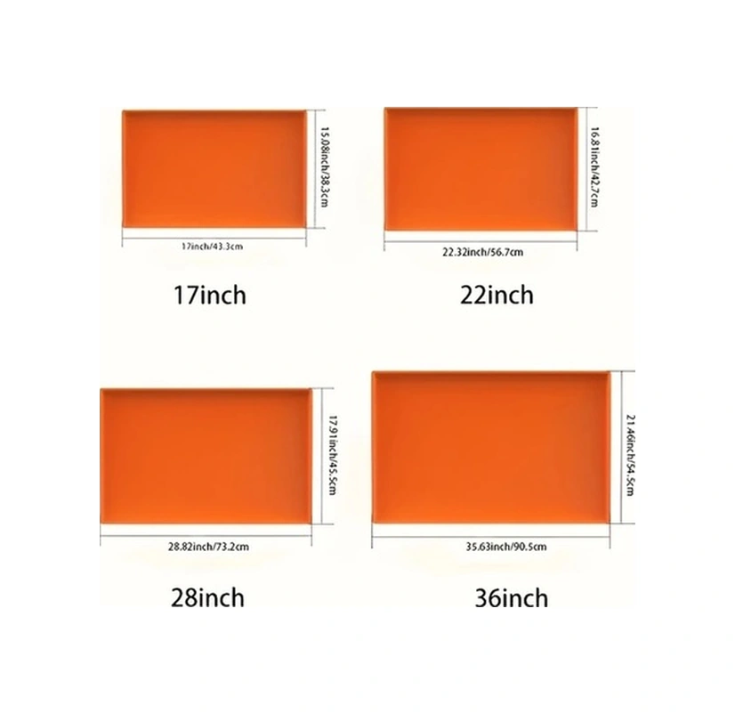 Trendooze 28in Turuncu Silikon Bbq Mat, 356 C Isıya Dayanıklı Kaymaz Izgara Altlığı