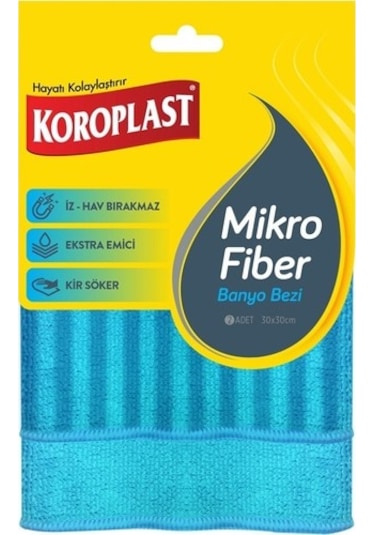 Koroplast Mikro Fiber Banyo Bezi 2 Li 30 x 30 CM 2 Paket