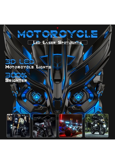 Youtek Motorcycle Led Fari 3 Lü Işık Modu Sarı Düşük Beyaz Yüksek 9-80v Su Geçirmez Ip68 Motor Elektrikli Araçlar İçin Siyah 2 Adet