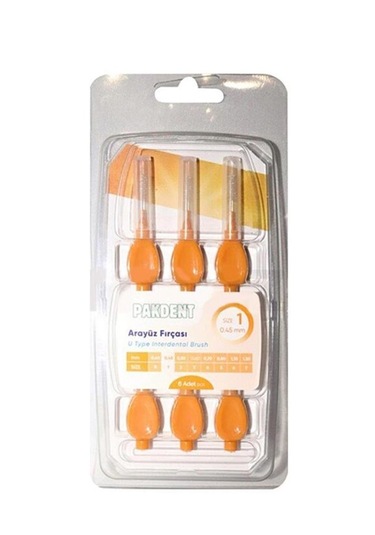 Pakdent Arayüz Fırçası 0,45 Mm 6'lı - Turuncu
