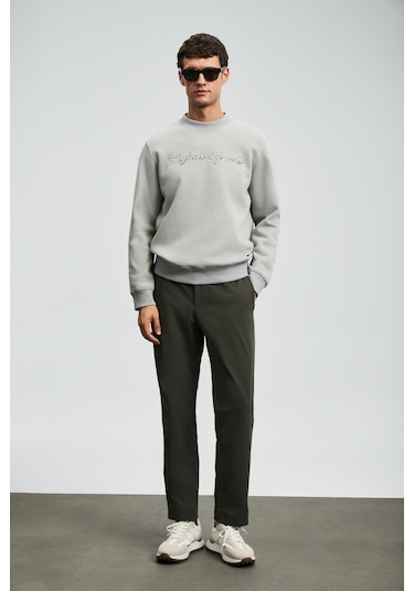 Lufian Loved Erkek Sweatshirt Açık Gri Açık Gri 112030170100180 Açık Gri