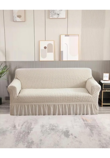 StarMall  Bürümcük Koltuk Örtüsü Kanepe Örtüsü 3lü Bir Adet Natural