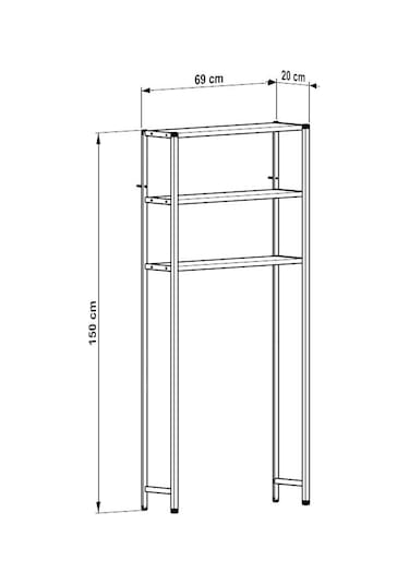 Nova Çamaşır Makinesi Üstü Düzenleyici Raf Banyo Dolabı Rafı Makina Üstü Dolap Raf Beyaz