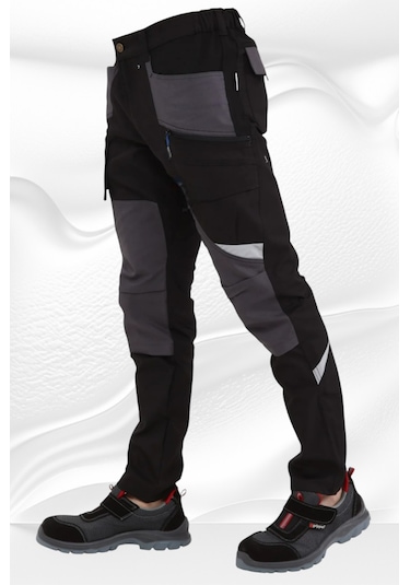 Alc İş Pantolonu Madrid Model 10 Cepli Full Likralı Diz Destekli