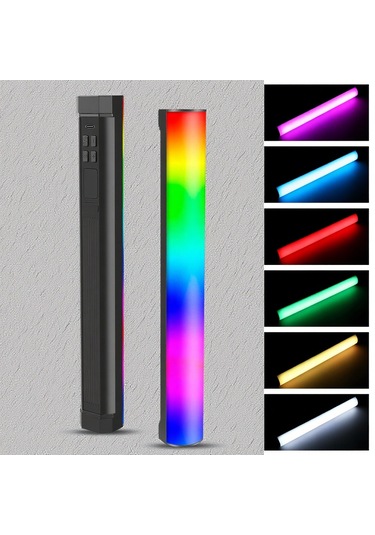 Gajeena Puluz Pu4139 Rgb Işık Çubuğu 32cm - 2500k-9000k Renk Sıcaklığı, 21 Işık Efekti, Pil Dahil, Mıknatıslı Tasarım Siyah