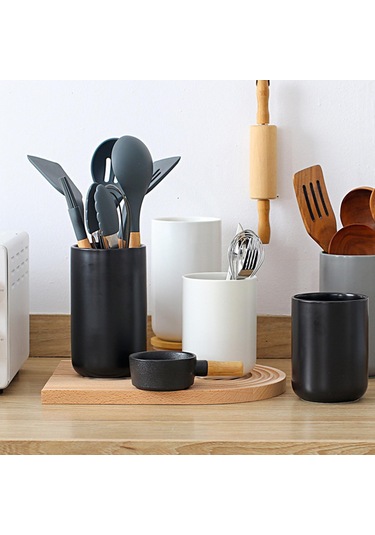 Suntek Magideal Mutfak Eşyaları Organizatör Porselen Sağlam Ev Gri