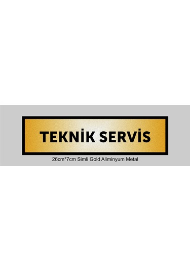 Teknik Servis Yazılı Kapı Levhası ,yönlendirme Levhası ,simli Gold Renkli Aliminyum Levha