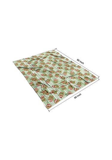 Noel Desenli 60x80 İnç Polar Battaniye, Yumuşak, Hafif Ve Kalın, Erkek, Kadın Ve Çocuk İçin Noel Ayı Çizgili