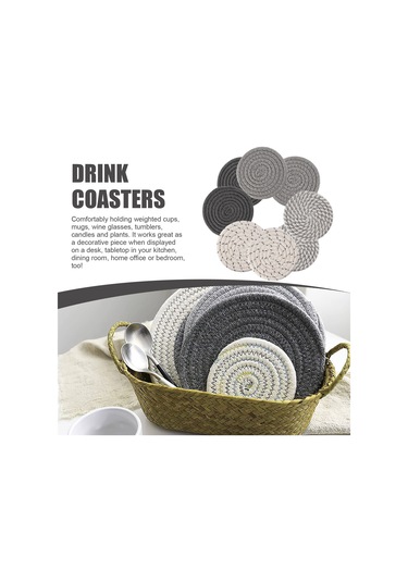 Adet Bardak Altlığı Tutuculu, 4 Renk Emici Bardak Altlığı Beyaz - Gri