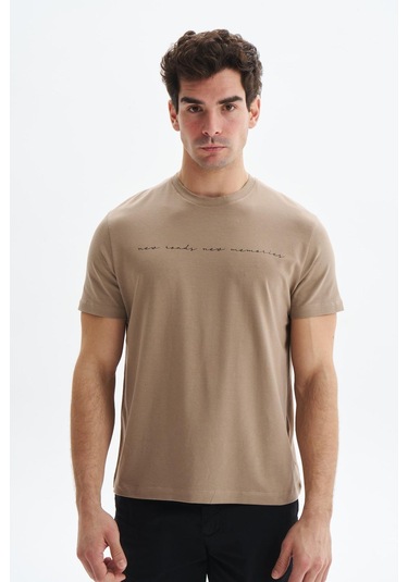 Arma Erkek Regular Fit Yazı Baskılı Süprem Bisiklet Yaka Tişört Y29344472702 Gri-bej G8 Gri