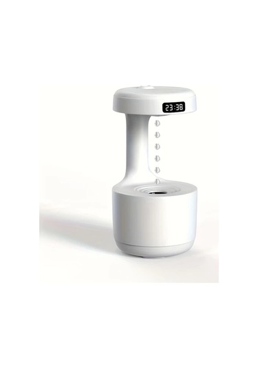 Motion003 1 Adet Anti Yerçekimi Nemlendirici Beyaz Saat Ve Gece Işığı Estetik Ev Dekoru Hava Kalitesi