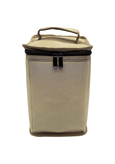 Yifomall Büyük Boy Kahverengi Kalın Oxford Kumaş Kamp Çanta - Gaz Tankı, Şarap Bardağı, Lambalar İçin Taşınabilir Saklama Çantası Kahverengi