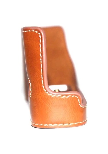 Pazly Fujifilm X-e3 Kamera İçin Pu Deri Alt Kabuk Koruyucu Yarım Kasa - Kahverengi