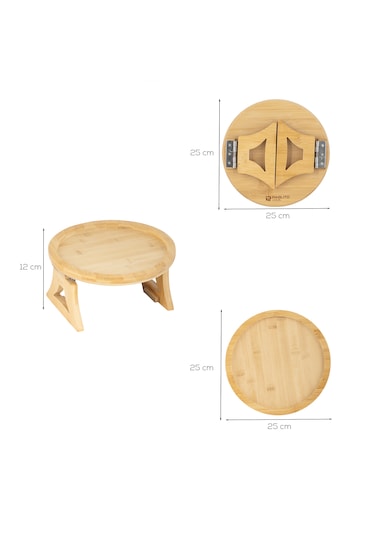 Porsima Pbt-414 Bambu Koltuk Matı Ahşap Kanepe Koltuk Kenarı Sehpa Yan Sehpa Koltuk Katlanabilir Koltuk Kenarı Tepsisi Bambu