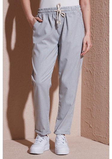 Fashion Friends Bayan Pantolon 25y0344k1 Gri Gri Fashion Friends Bayan Pantolon 25y0344k1 Gri Gri