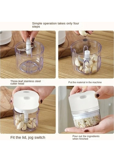 Maoyaya Elektrikli Sarımsak Kıyıcı, Taşınabilir Sebze Doğrayıcı 100 Ml Çok Renkli Çok Renkli