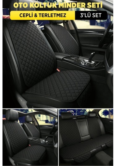 Fiat Albea Koltuk Minder Ortopedik Cepli Araç Ve Kılıf Seti Tam Uyumlu,siyah Renk