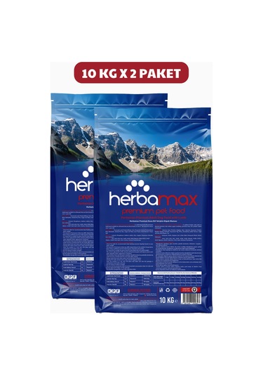 Herbamax Kuzu Etli ve Pirinçli Yetişkin Köpek Maması 2 x 10 KG