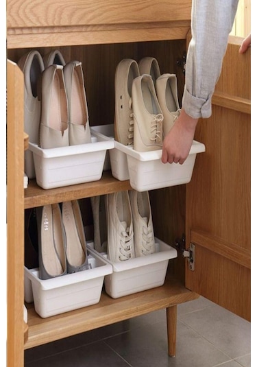 Roma 3 Bölmeli Dikey Ayakkabı Rampası Ayakkabı Terlik Kutusu Düzenleyici
