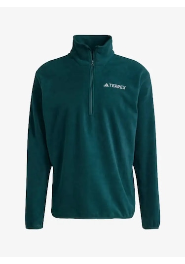 Adidas Multi Essentials 1/2 Zip Fleece Erkek Polar Yeşil