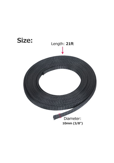 Tenfowee Fiberglas Kablolu Korumalı Hortum - Isıya Dayanıklı, Yalıtkan - 10mm Çap, 6.5m Uzunluk - Otomobil, Elektronik Aletler İçin