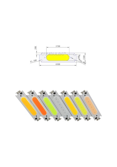 Cob Led Çip Turuncu 12V 2W 6015 Pcb Bord Dıy Işık Kaynağı
