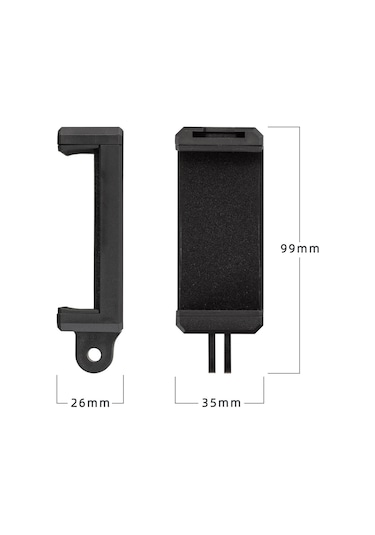 Gplus Gp145 Aksiyon Kamera Cep Telefonu Yatay Dikey Uyumlu Düşmez Yaylı Ayarlanabilir Telefon Tutucu Siyah