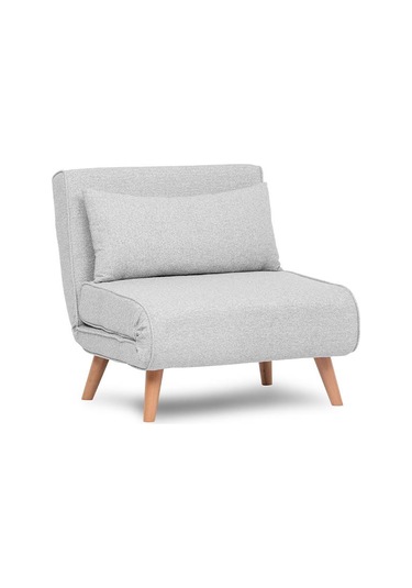 Folde 80 Tekli Yataklı Katlanır Koltuk Teddy Gri Gri