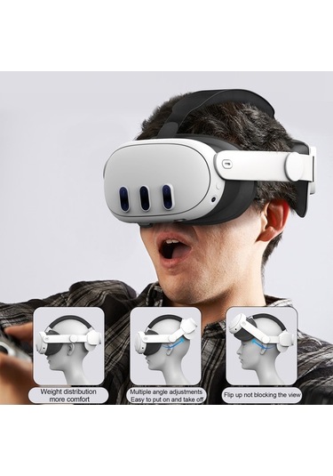 Tongxida Meta Quest 3 Kafa Kayışı - Beyaz, Kafa Basıncı Azaltıcı Ayarlanabilir Model Beyaz