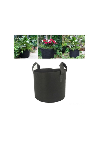 Padalink Siyah Doku Bitki Yetiştirme Çantaları - Sebze Fidanı Bahçe Bitkileri İçin 5 Adet 25x25x30cm