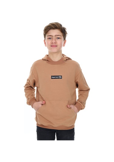 Toontoy Erkek Çocuk Depar Tura Baskılı Sweatshirt Kahverengi