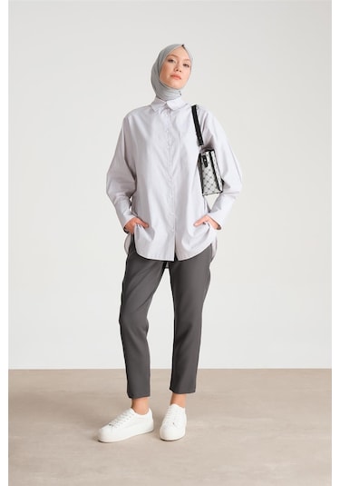 Armine Yüksek Bel Havuç Pantolon Ort2518 Gri-gri Gri