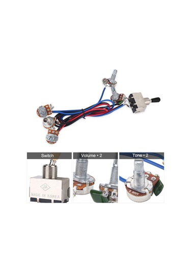 Hfambition Lp Elektro Gitar Tesisatı: 2 Ses 2 Ton 1 Jack, 3 Vites Anahtarı, Gürültü Azaltıcı Bakır Shaft Potentiometre