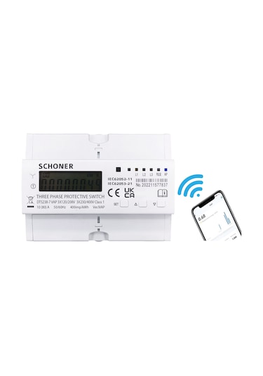 Schoner Wi-fi Üç Faz Gerilim Koruma Rölesi Voltaj/akım Koruma 80a