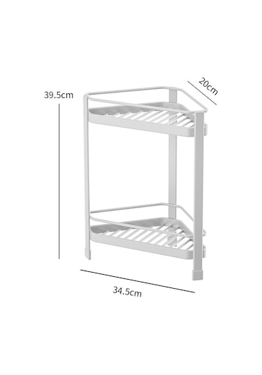Suntek Tripod Banyo Rafı Ayakta Ev Banyo Tezgahı Beyaz Çift Katmanlı Beyaz