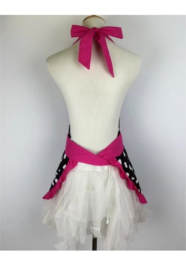 Dinosaurs Cep Bib Yemek Şefi İle Şık Kadın Önlük Şef Bowknot Mutfak Restoranı Gül Kırmızı Altın