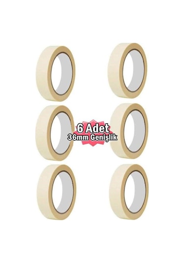 Maskeleme Bandı 6 Adet 36Mm Kağıt Boya Bantı