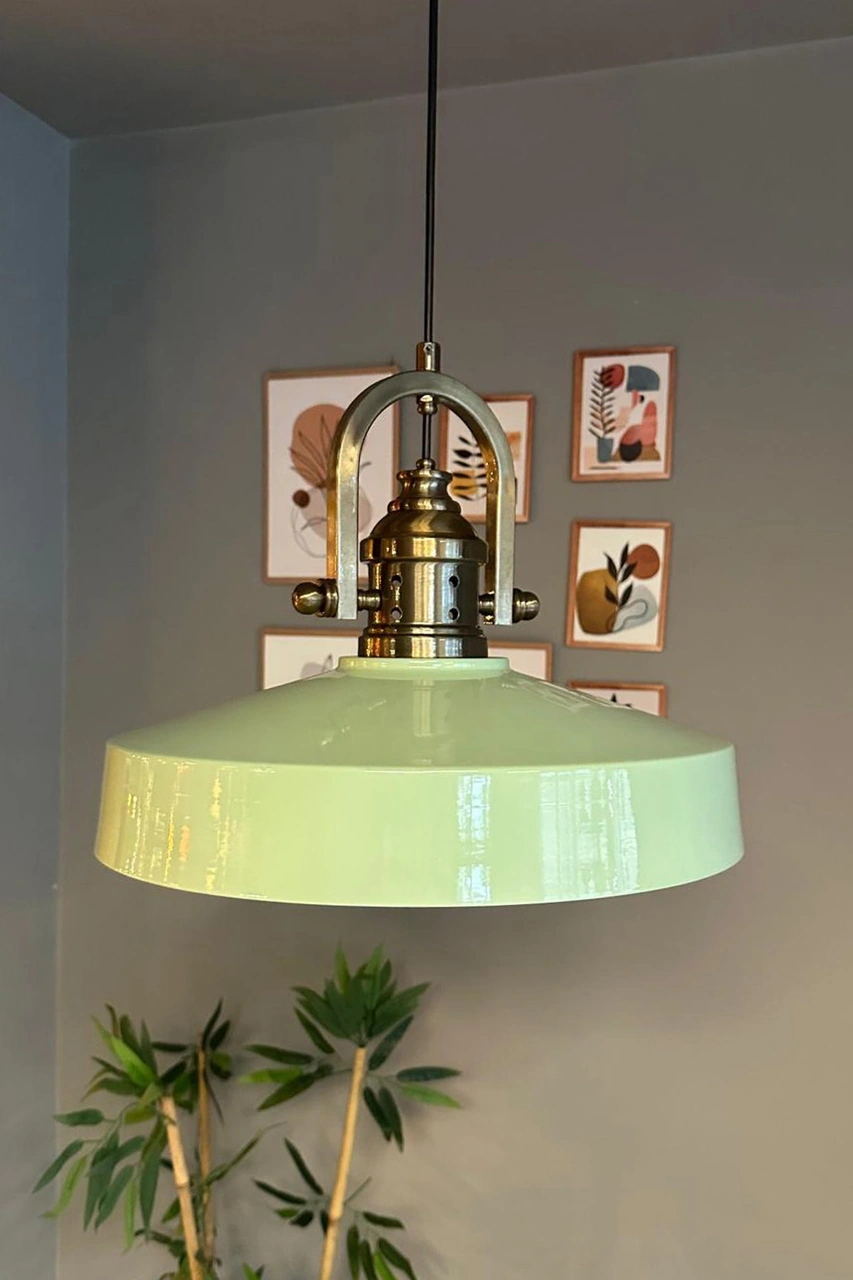 Açe Mint Tekli Delikli Eskitme Başlık Avize Retro Sarkıt Ofis Showroom Salon Mutfak Avizeleri Mint