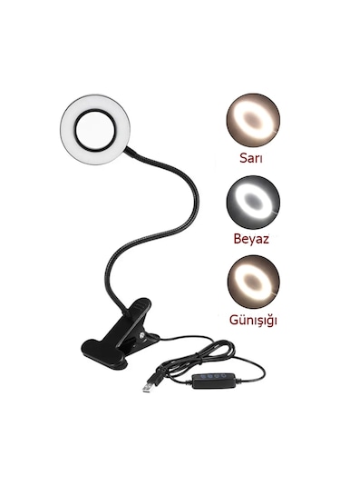 Kıskaçlı Akrobatik 3 Renk Ayarlanabilir Işık Gece ve Masa Lambası