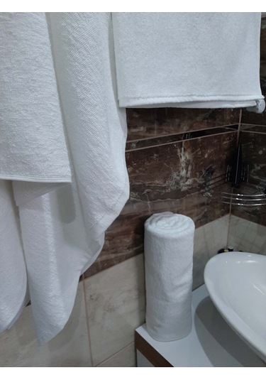 Otel Banyo Havlusu Büyük Boy Beyaz 90x145 Cm 6 Ad Beyaz