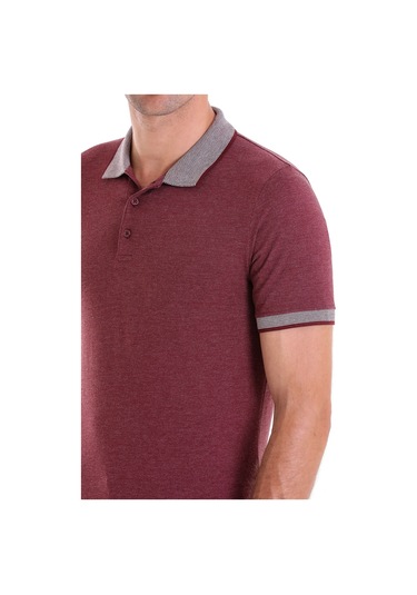 Hatemoğlu Bordo Regular Fit Düz Pamuklu Polo Yaka Tişört Bordo