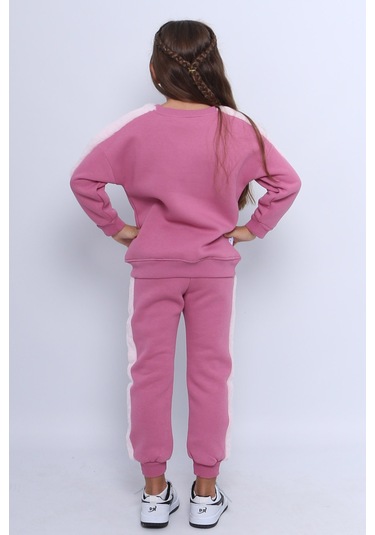 Kız Çocuk 3 İplik Eşofman Takımı Barbie Baskılı C22 LİLA