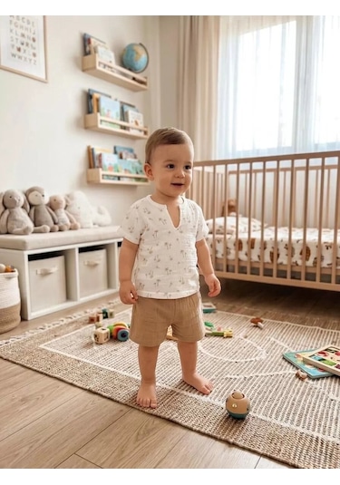 Cojans 1/4 Yaş Müslin Kumaş Bebek Takımı Çok Renkli