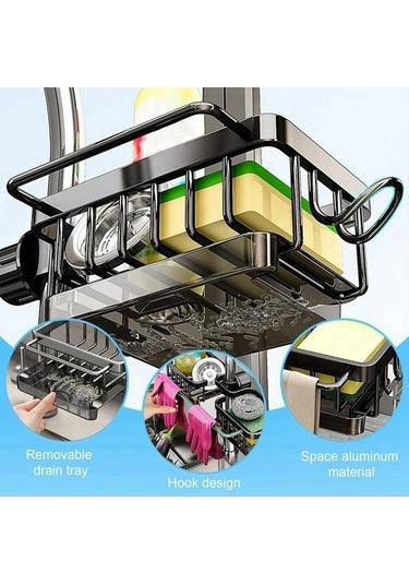 Tongxida Bosphorusboutique Siyah Rafı Mutfak Musluk, Depolama Az Çok Renkli Çok Renkli