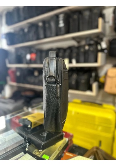 Trg Polo Siyah Sunni Deri Erkek El Omuz Çantası Siyah