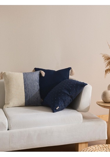 Coastal Drift 3'lü Kırlent Kılıf Seti Mavi